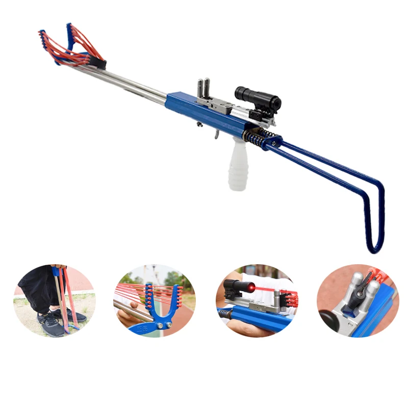 

Slingshot Professional High Power Stainless Steel Catapult with Laser and Rubber Band Outdoor Hunting Shooting game Equipment