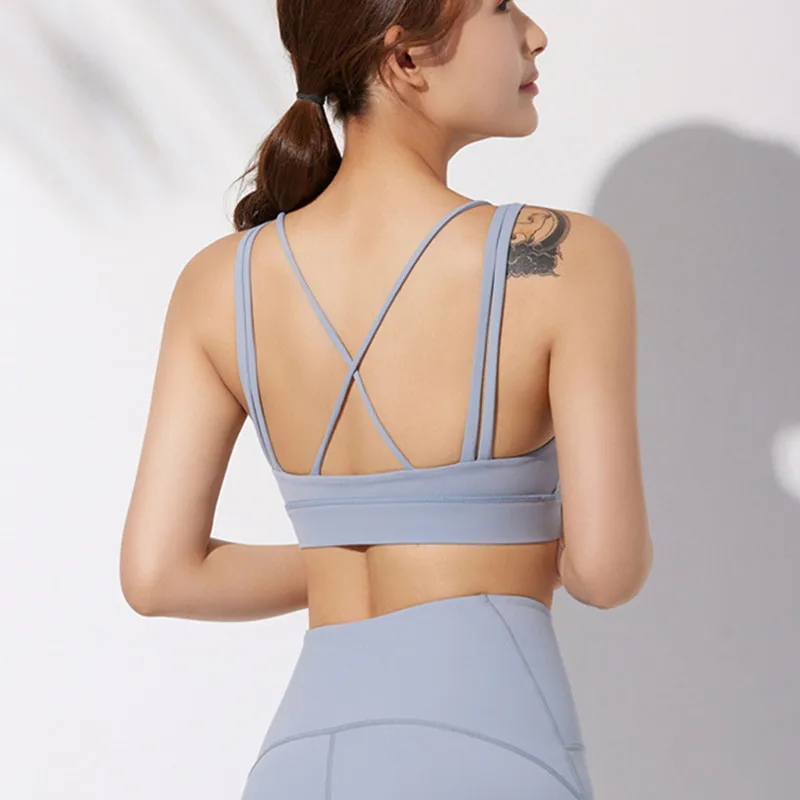 

Новый сексуальный бюстгальтер для фитнеса и йоги, женский спортивный бюстгальтер с двойными лямками, Бразильская Спортивная одежда для жен...