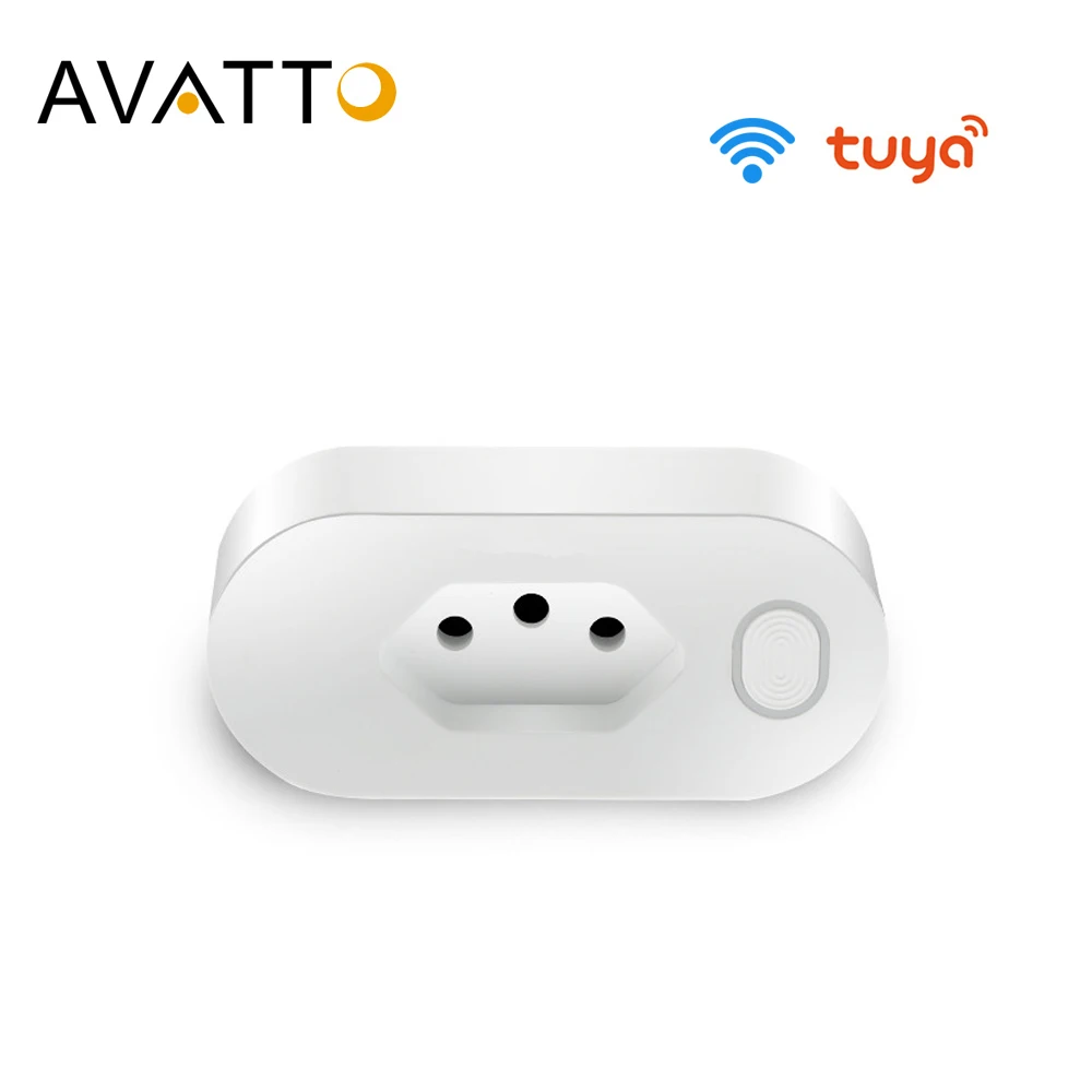 AVATTO  16A Brazil Standard Wifi Smart Plug with Power Monitor, Smart Life APP Smart Socket Voice Works for Google Home, Alexa