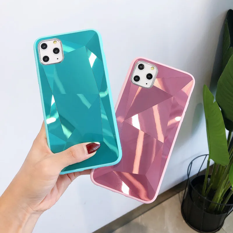 Чехол для iphone 11 Pro Max X XS XR зеркальный чехол 6D с алмазной текстурой 6 6s plus 7 8 SE 2020
