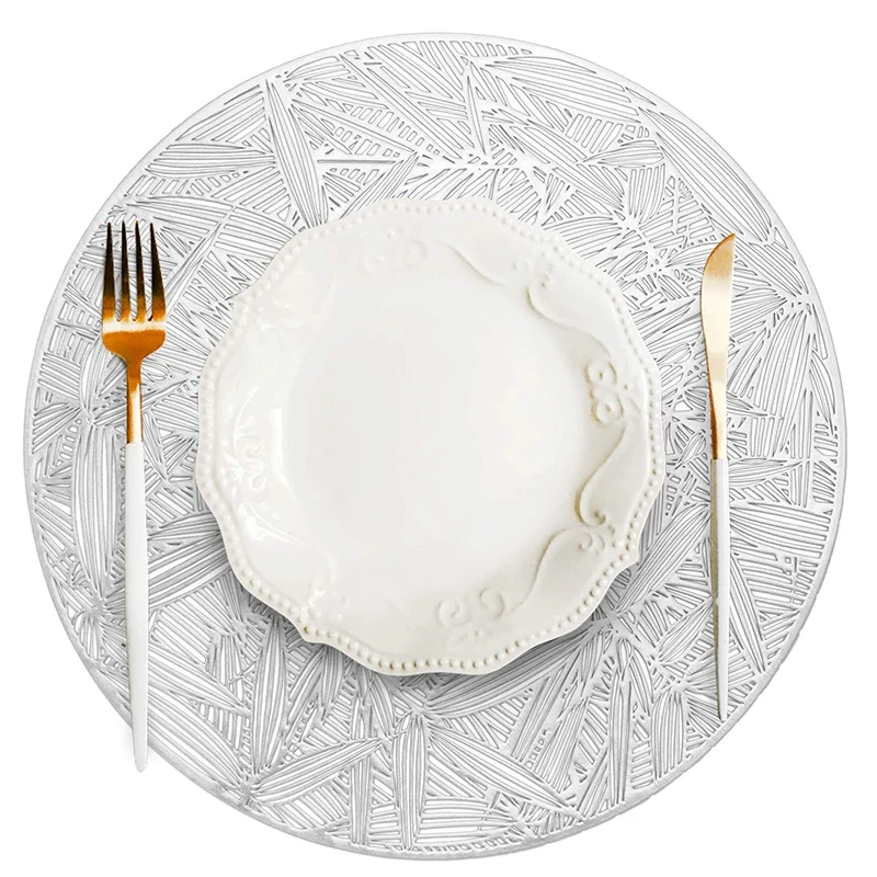 Круглые салфетки Ginkgo с листьями для обеденного стола набор из 6 пустотелых