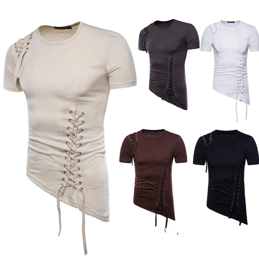 

Meideval Costume Bangdage Lace Up Knights Templar Men Shirts Warrior Tunic Oblique Pirate Cosplay Vintage Viking Clothes Party