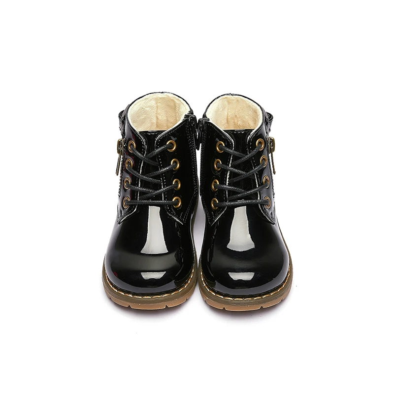 SandQ/детские ботинки Ботильоны на молнии для мальчиков Модная черная обувь с