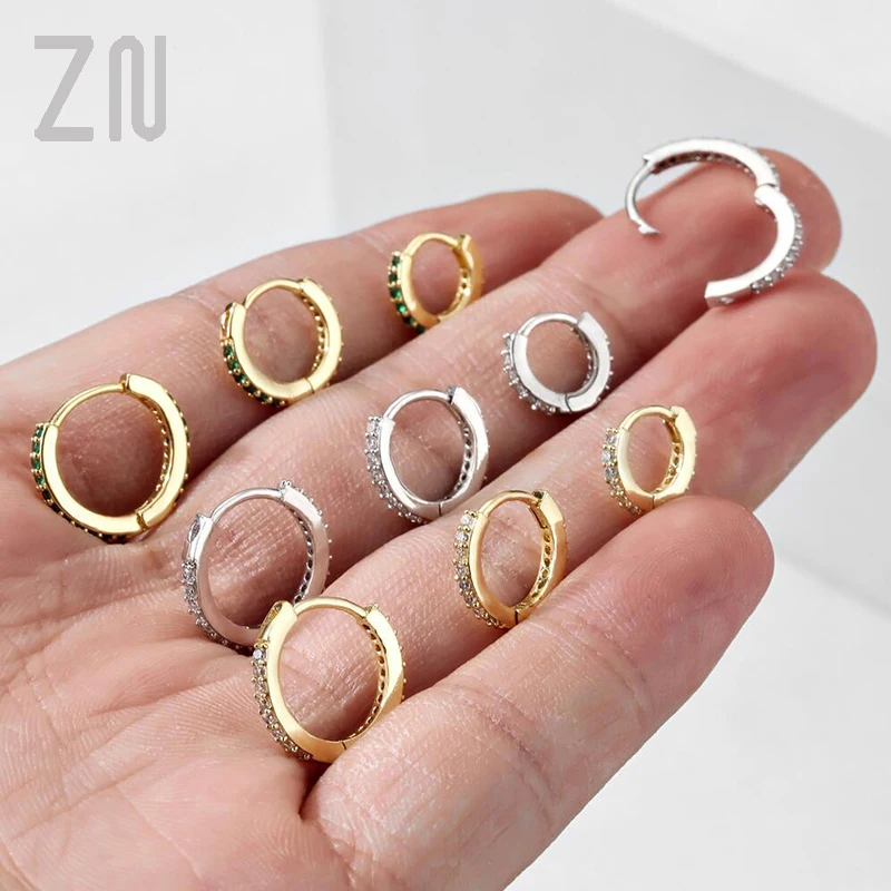 

ZN 1Pcs 6mm/8mm/10mm CZ Cartilage Earrings for Women Ear Buckle Simple DIY small Stud Classic Small Earrings Thin Hoops Gift
