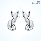 Женские серьги-гвоздики из серебра 925 пробы, с животными