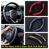 carbon fiber red blue accessories steering wheel handle cover trim decor kit for mercedes benz a b c class gla cla glb glc