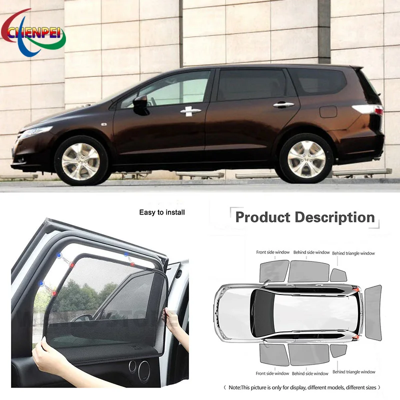 For Honda Odyssey 2011 Car Full Side Windows Magnetic Sun Shade UV Protection Ray Blocking Mesh Visor Car Decoration Accessories