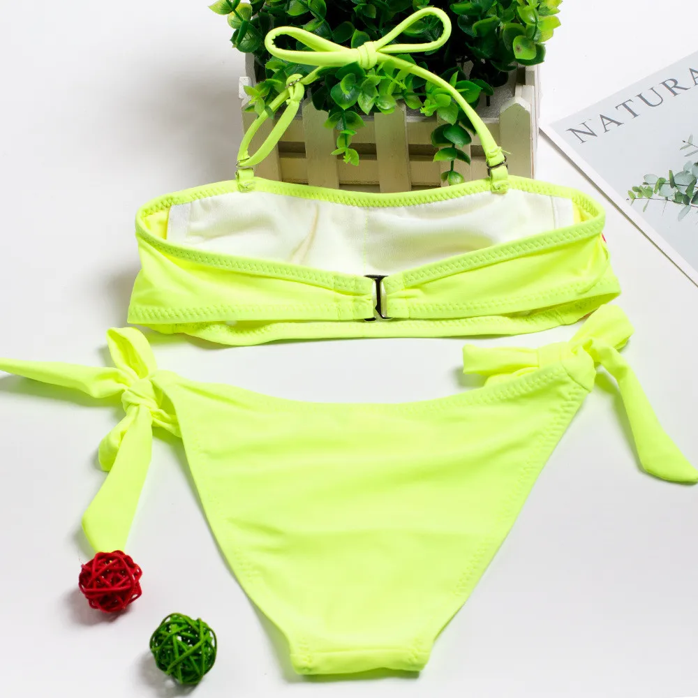 

6-14Y Girls Swimsuit 2021 New Swimsuit Kids Sleeveless Two Piece Print Split Swimsuit Summer Tassel Beachwear Bathing Swimwear