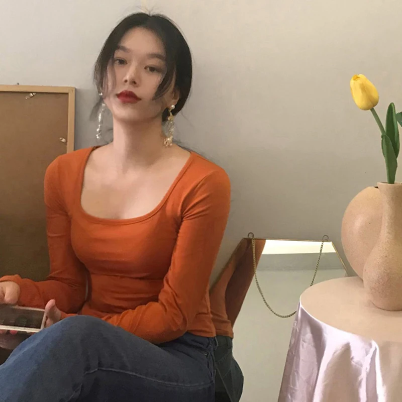 

ZOSOL 2020 Korean-style Versatile Slim Fit Slimming Elasticity Base Shirt Spring Clothing Long-sleeved T-shirt