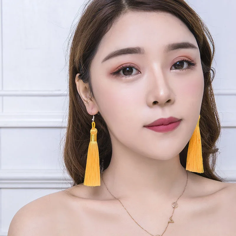 Новинка 2019 26 цветов этнические серьги с желтой линией винтег китайский стиль