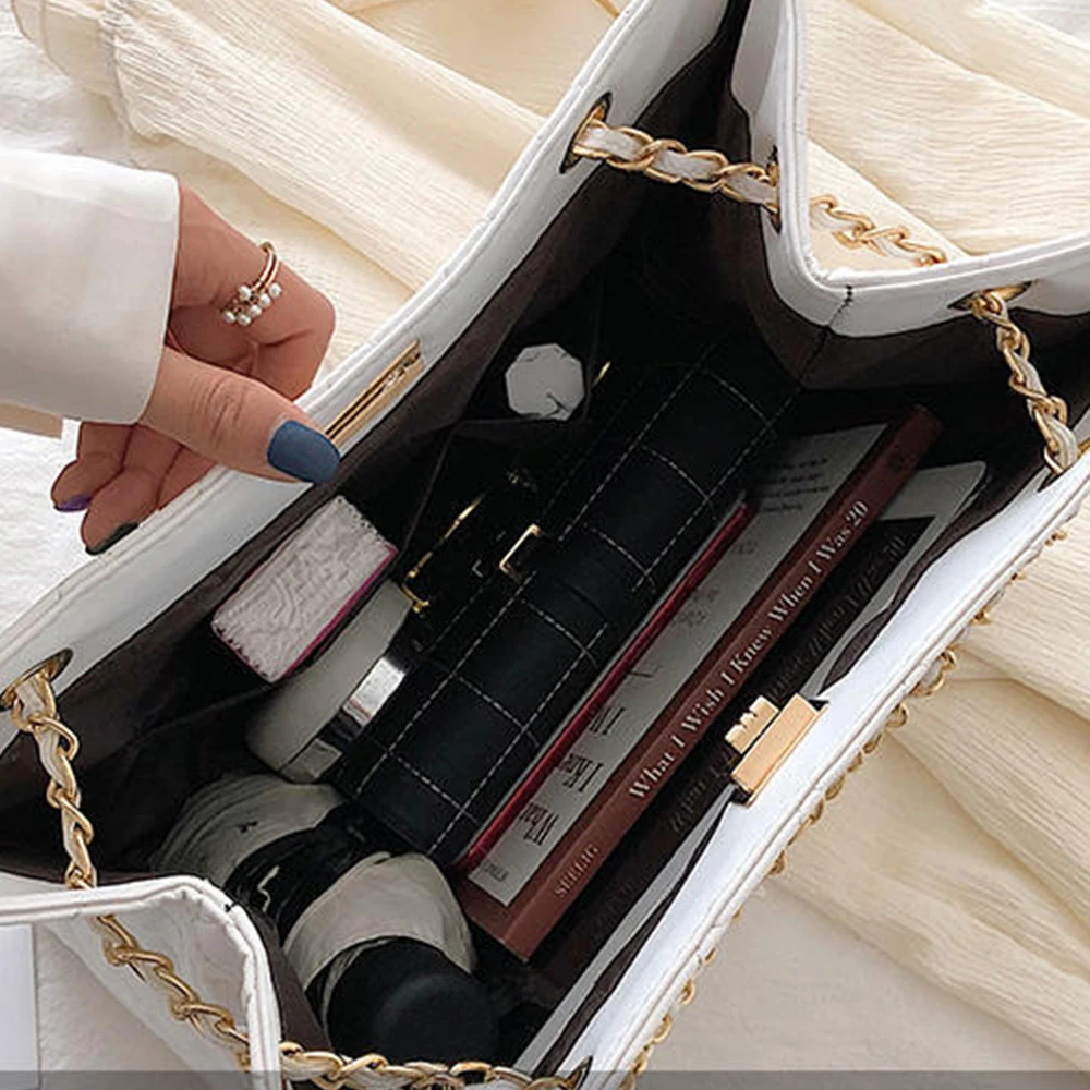 Модная женская кожаная сумка через плечо на цепочке знаменитая дизайнерская