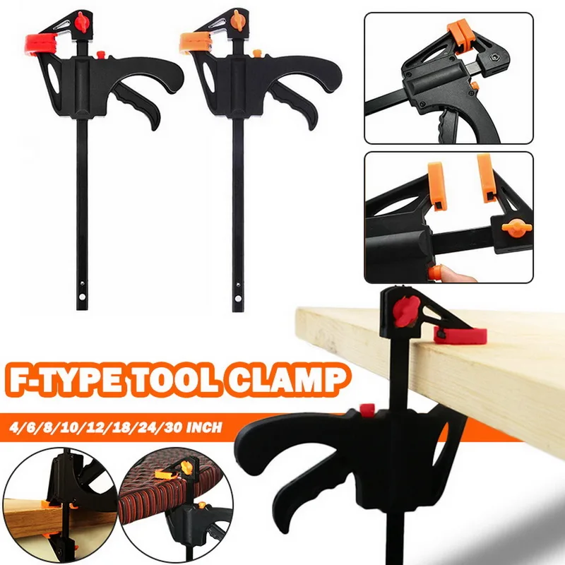 

1/2pcs 4 inch Quick Ratchet Release Speed Squeeze Wood Working Work Bar F Clamp Clip Kit Spreader Gadget Tools DIY Hand Tool