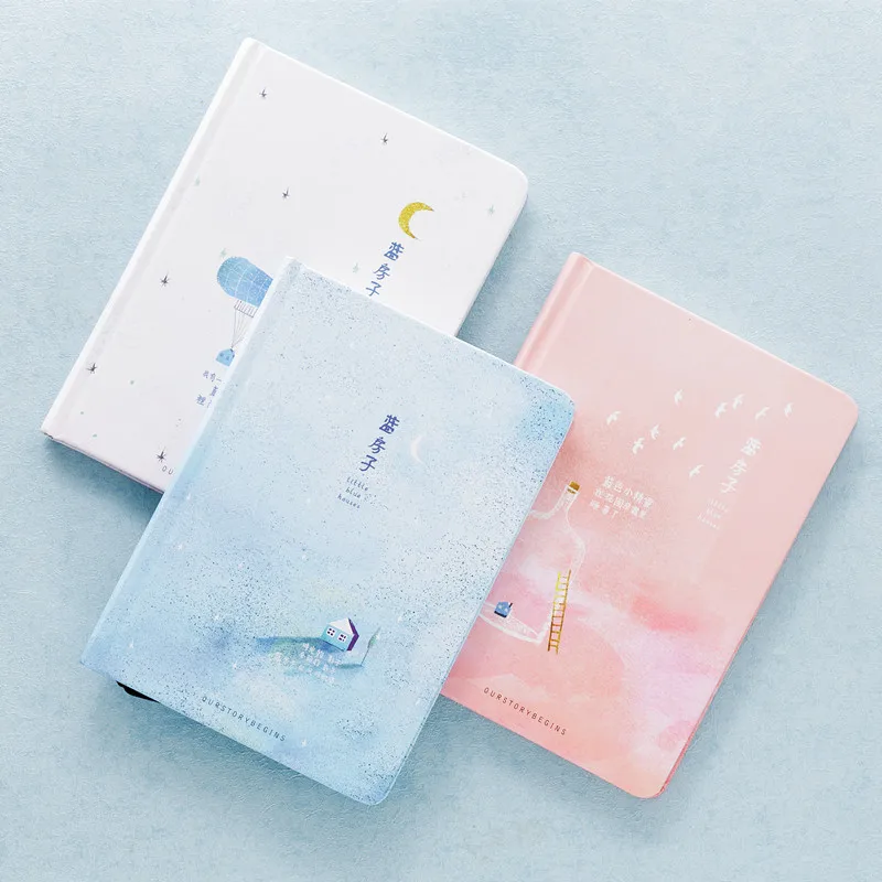 

Creative trend Color Pages A5 Notebook Little Blue House Diary Book Hardcover diary Korea Stationery School Supplies