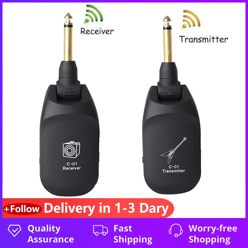 wireless guitar system gebaut in wiederaufladbare 4 kanäle wireless gitarre sender empfänger für elektrische gitarre bass free global s