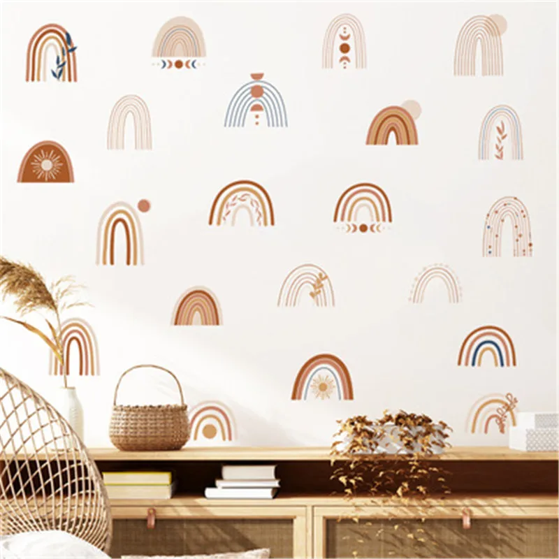 Наклейки на стену радуги для детских комнат - Декоративная наклейка в стиле северной Богемии для детей и девочек, украшение комнаты.