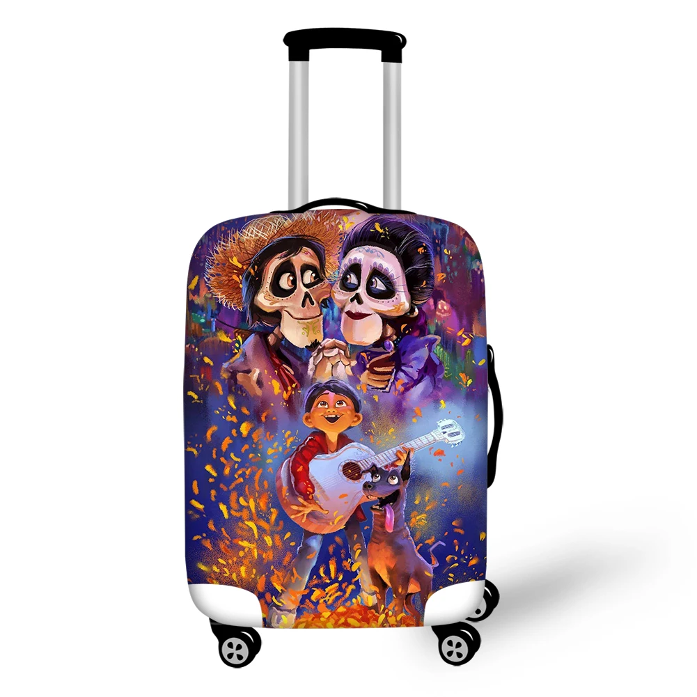 HaoYun Travel Luggage Cover COCO Music Skull Pattern Suitcase Cover Cartoon Design Elastic Dust-proof & Water-proof Protector