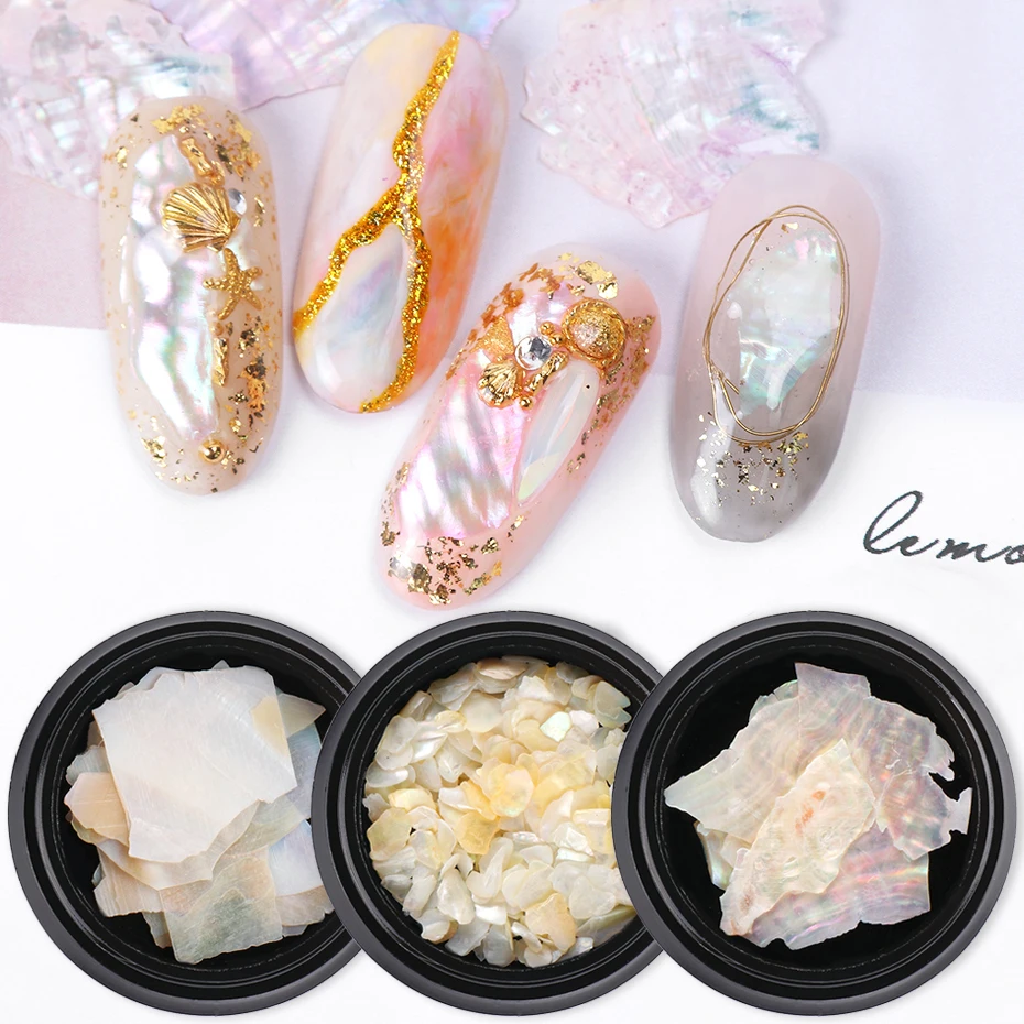 1 коробка 3D Блестящий корпус Abalone нестандартные украшения для дизайна ногтей УФ