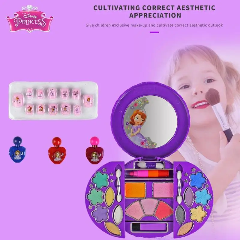 DISNEY Новорожденные девочки красота игрушки Дети многофункциональная Косметика Коробка безопасный нетоксичный моющийся игрушки Парикмахерская для детей Рождество