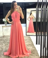 2020 a line chiffon long prom dresses sexy cutaway sides bride party robe de soiree backless evening gowns