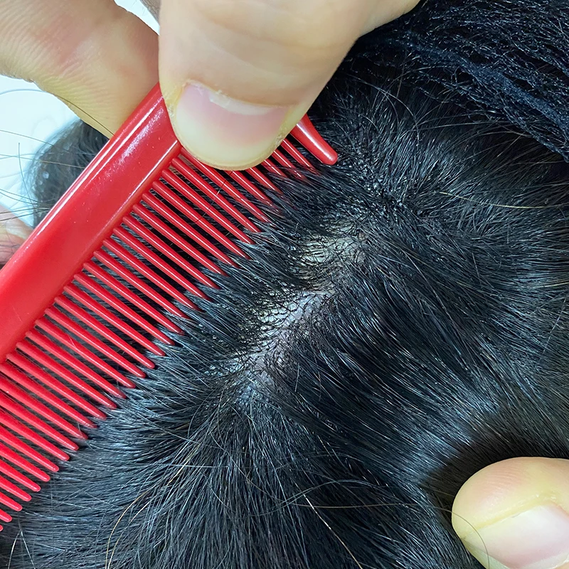 Мужской парик s Toupee из тонкой искусственной кожи 0 04 05 см Реми человеческие волосы