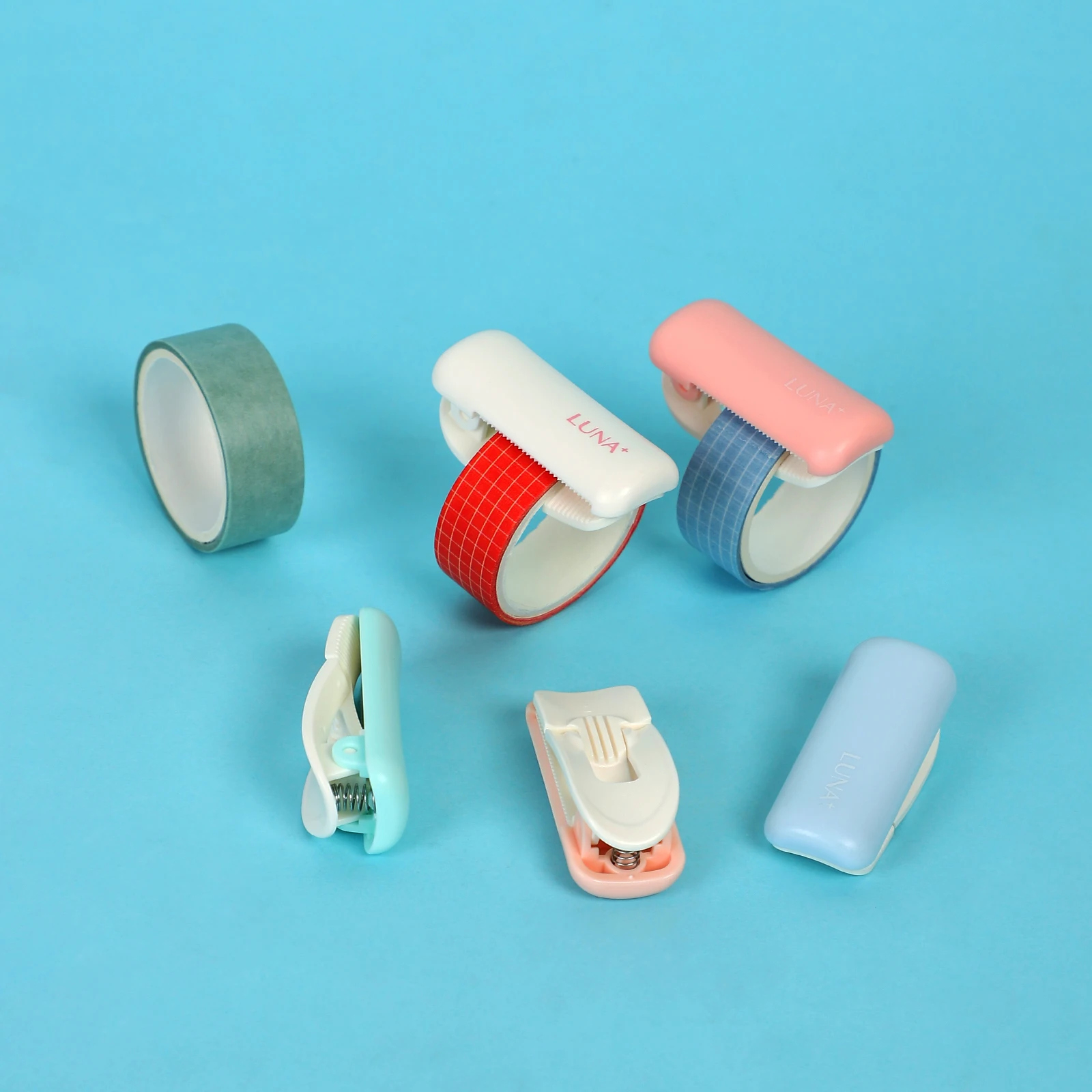 1 шт. случайный портативный креативный зажим лента Washi простой однотонный режущий