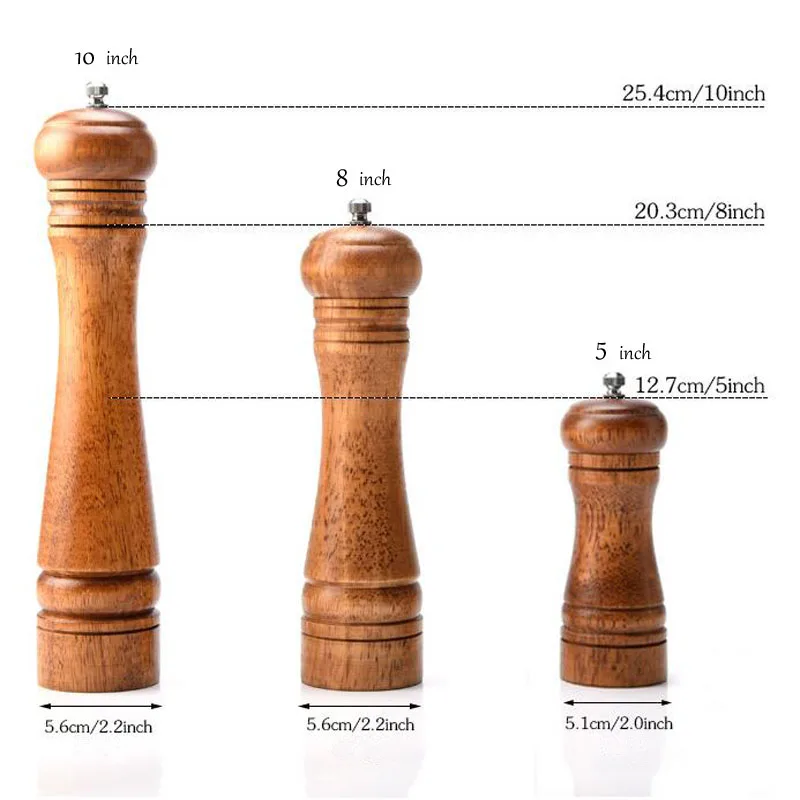 1 шт древесины дуба соль и перец мельница для специй Мясорубка ручной мельницы