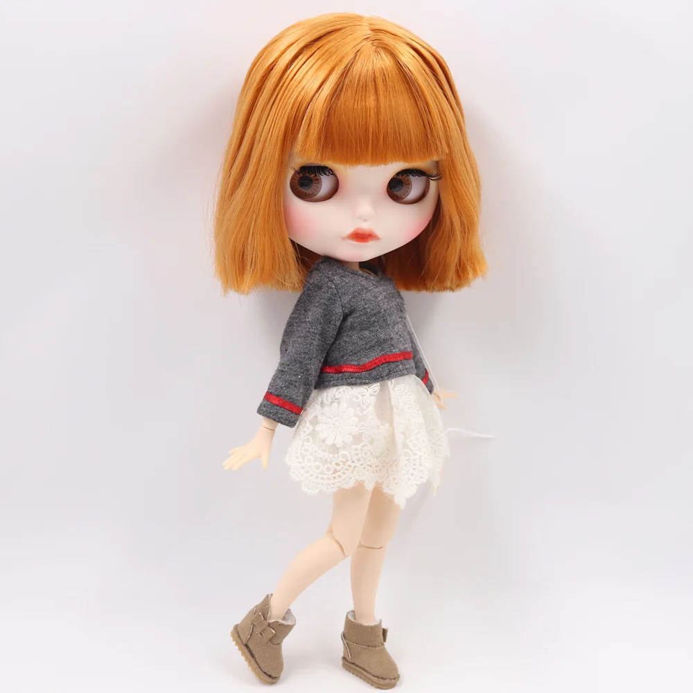 ICY Nude Blyth кукла на заказ № BL0145 оранжевый коричневый волосы индивидуальные резные губы лицо 1/6 bjd, pullip, licca, jerryberry