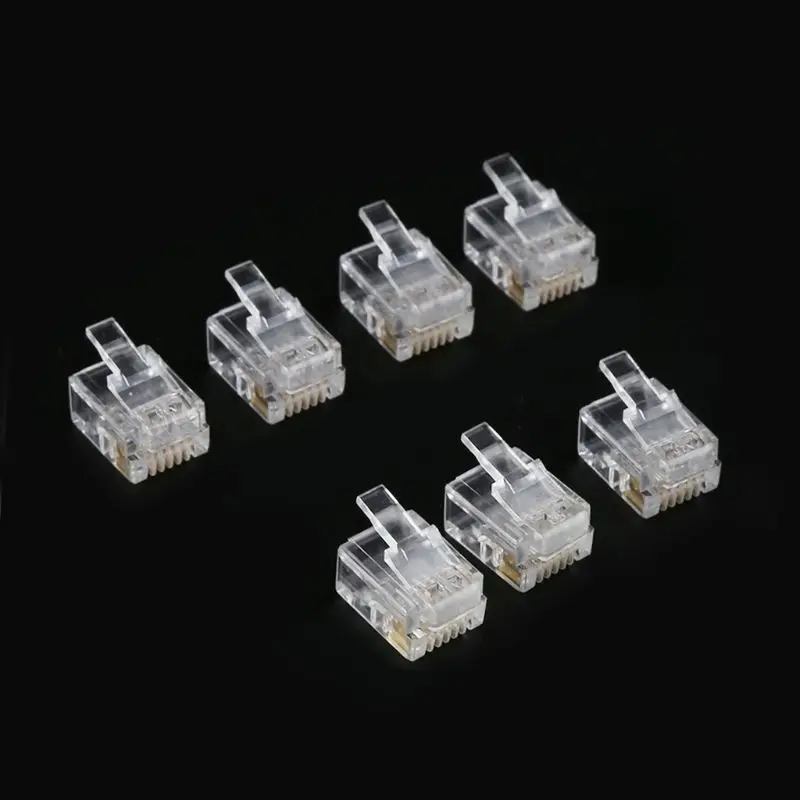 

Drop Shipping 100pcs RJ12 6P6C Modular Cable Head Telephone Connectors Crystal Plugs