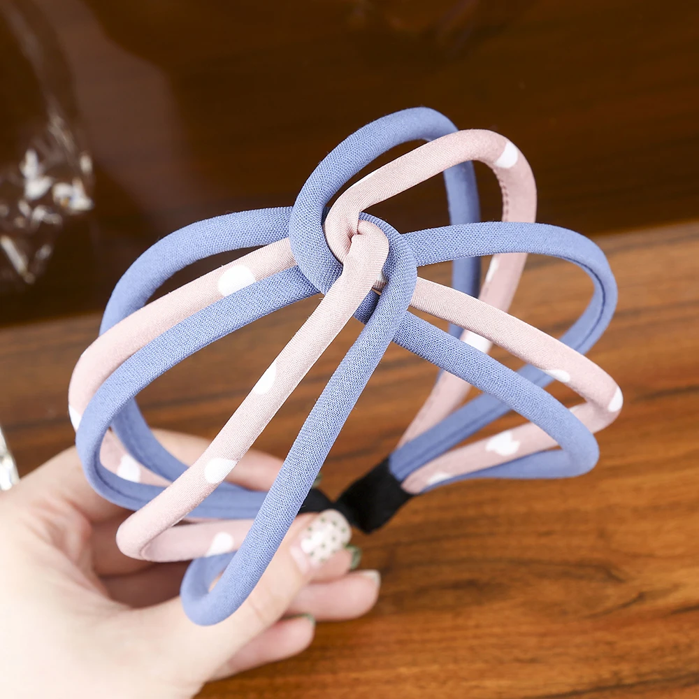 Женская повязка на голову Levao в горошек с узлом аксессуар для волос| |