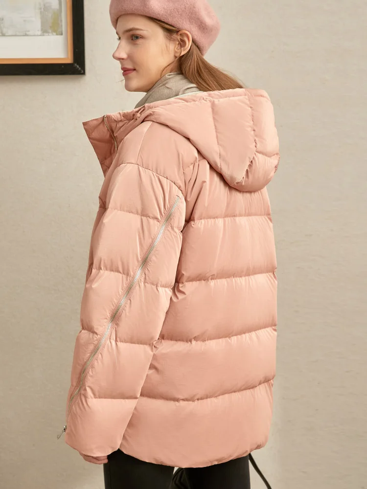 Amii модный пуховик зимний женский Повседневный теплый свободный с капюшоном 11970436