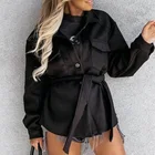 Женское шерстяное пальто на пуговицах, однобортный длинный кардиган с отложным воротником и длинным рукавом, теплая верхняя одежда, осень-зима