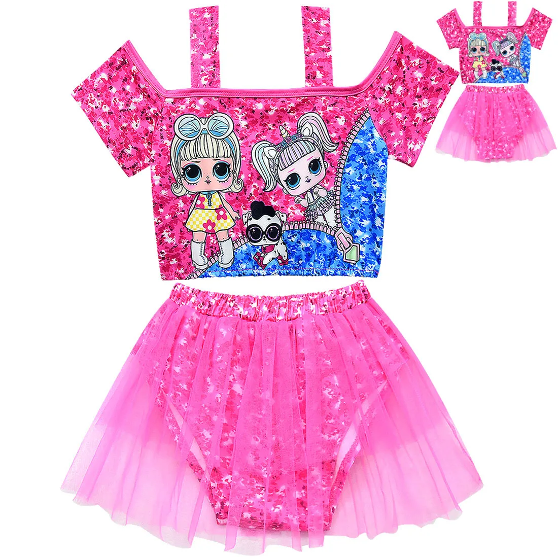 Новинка 2019 года детский купальный костюм для девочек с рисунком LOl маленьких