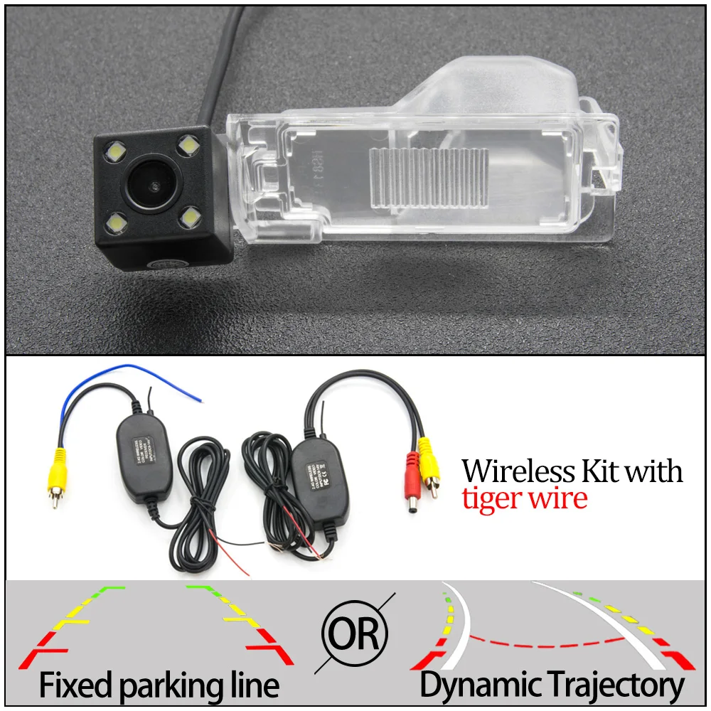 4LED N Wireless Для Ford Escape 2008-2012/Explorer U251 2006-2010/Edge U387~ Автомобильная фиксированная или динамическая траектория камера заднего вида - Название цвета: 4LED N Wireless