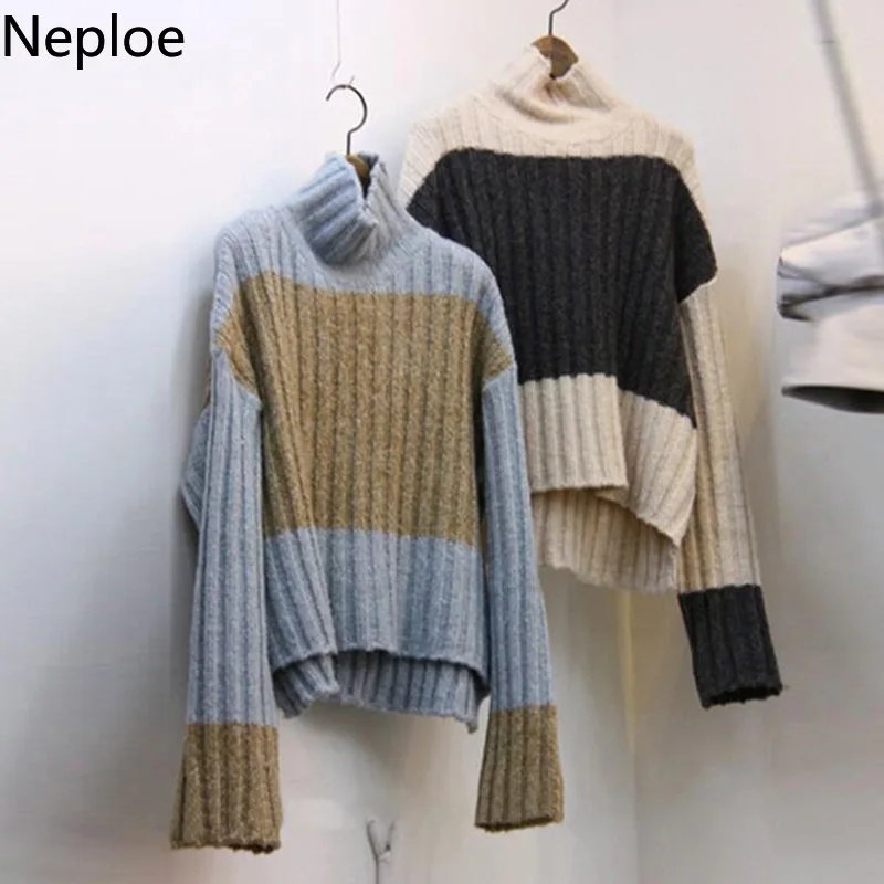 Neploe корейский стиль 2020 Осень-зима дикий дизайн пуловер свитер женский заплатка