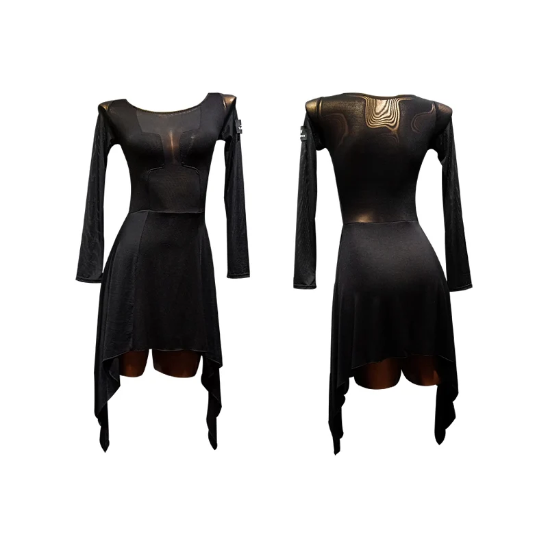 

New Latin Dance Dress Women Irregular Practice Clothes Salsa Rumba Cha Cha Samba Tango Ladies Performance Dancewear DN5207