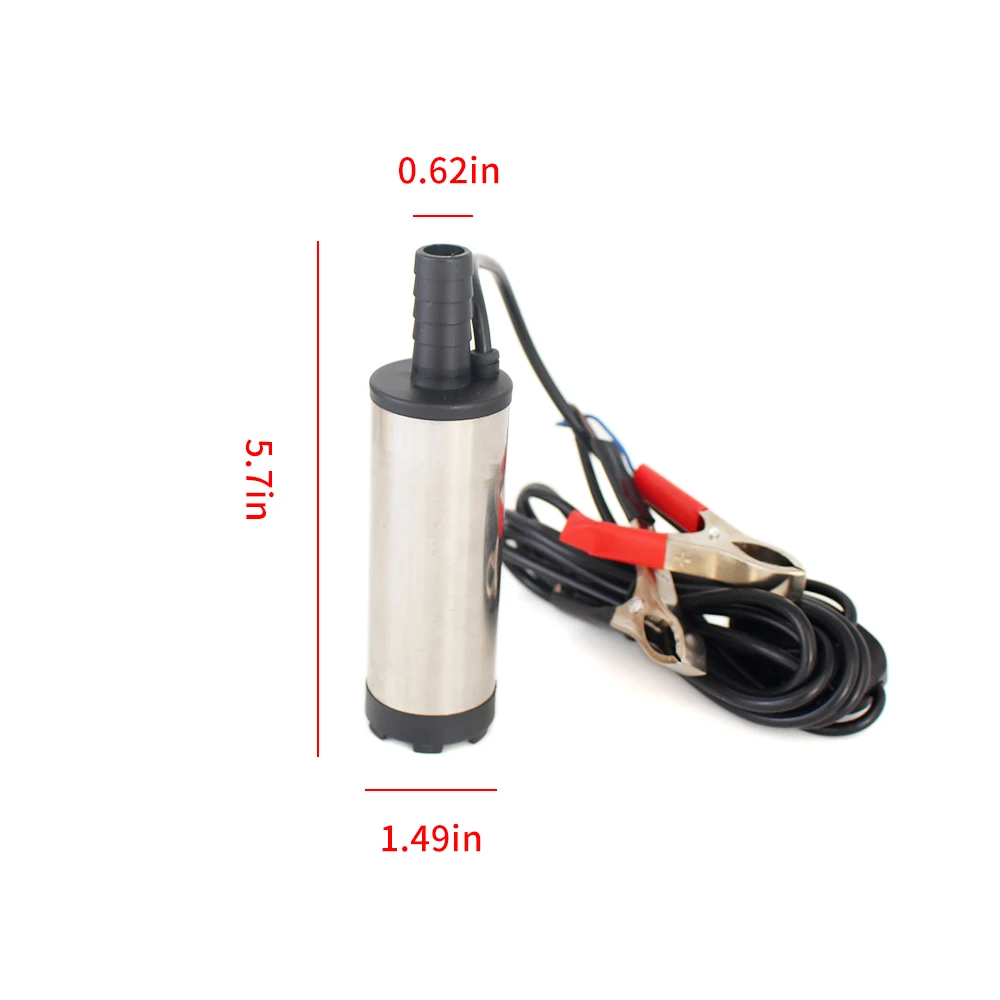 

Portable Mini 12V 24V DC Electric Submersible Pump For Pumping Diesel Oil Water Aluminum Alloy Shell 12L/min Fuel Transfer Pump