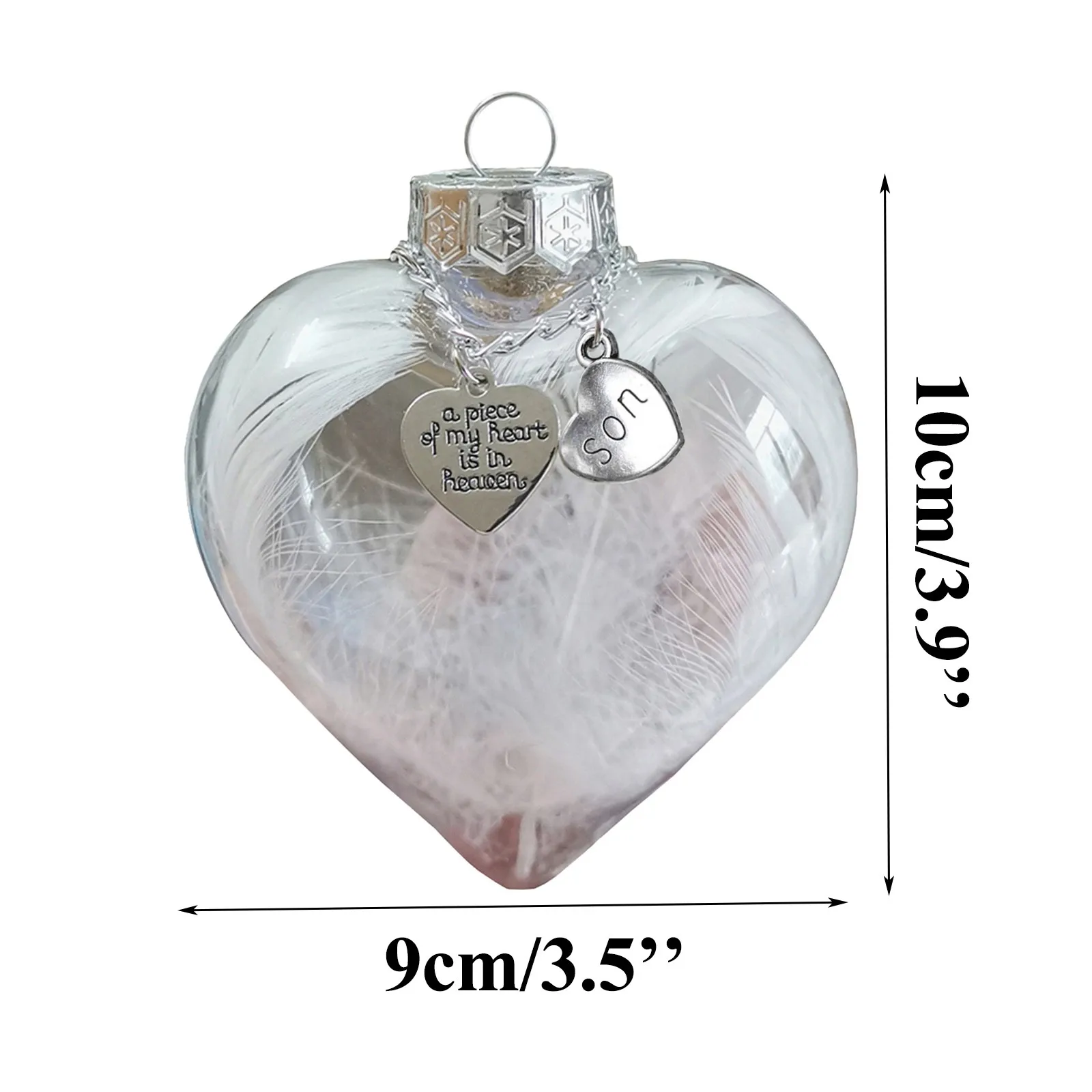 В форме сердца с перьями-кусок моего в окунании памятное украшение из