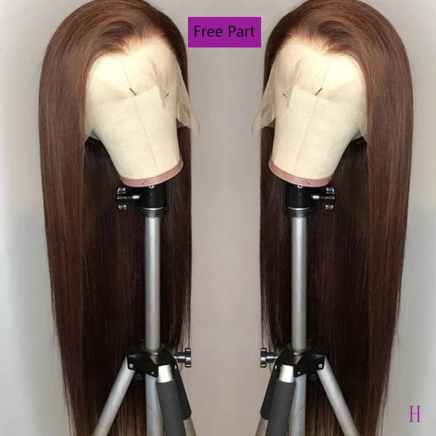 4 # цвет 13x6 кружевные передние человеческие волосы парики прямые бразильские remy