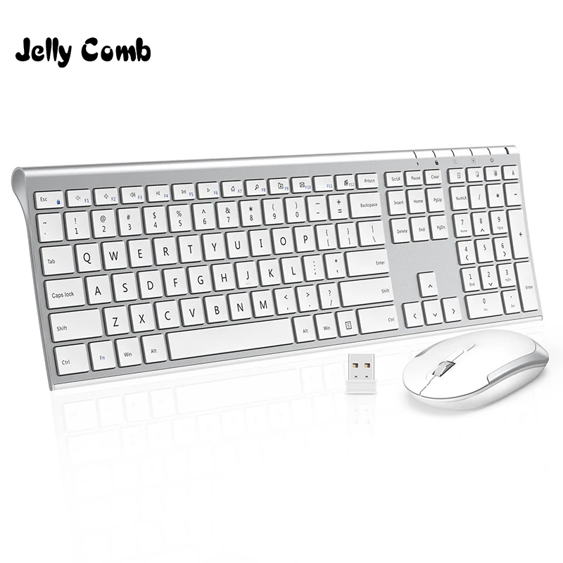 

Ультратонкий полноразмерный перезаряжаемый беспроводной ноутбук Jelly Comb 2,4 ГГц с клавиатурой и мышью для Windows, русская/английская раскладка