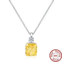radiant cut 5ct topaz diamond pendant 100 real 925 sterling silver party wedding pendants necklace for women moissanite jewelry
