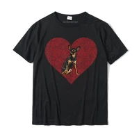 miniature pinscher valentines day dog love fingerprint t shirt design cotton men tops tees birthday funny t shirt