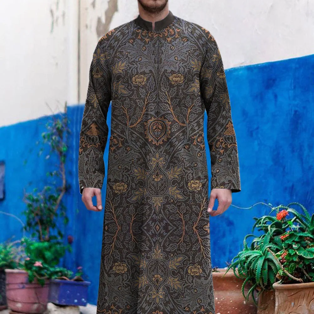 

Islamic Clothing Men Robe Long Sleeve Arabic Kaftan Islam Arabian Dress Men Saudi Arabia Muslim Costumes Kurta Pakistan Indian