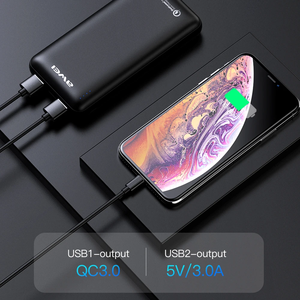 Внешний аккумулятор AWEI P96K 20000 мАч QC 3 0 PD | Мобильные телефоны и аксессуары
