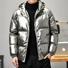 2022 мужская теплая куртка, зимняя Глянцевая парка с капюшоном для молодых женщин, серебристые черные толстые куртки с хлопковой подкладкой, Женское пальто для мальчиков
