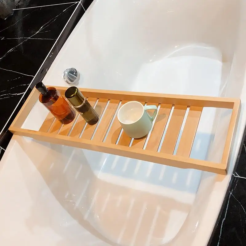 

Bamboo Storage Bathroom De Bain Engelli Tutunma Bar for a Book Tablette Plateau Accessoires Baignoire Tray Bathtub Bath Frame