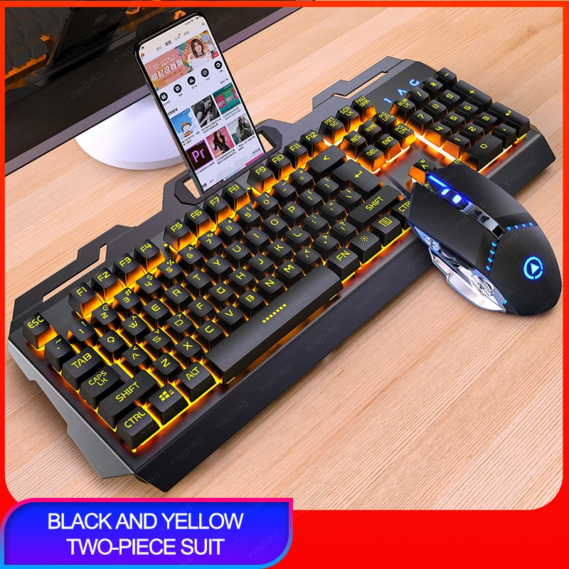 

Gamer USB Wired Keyboard Mouse Manipulator Mechanical Feeling RGB Gaming LED Mice Headphones Keyboard For PC Laptop Computer