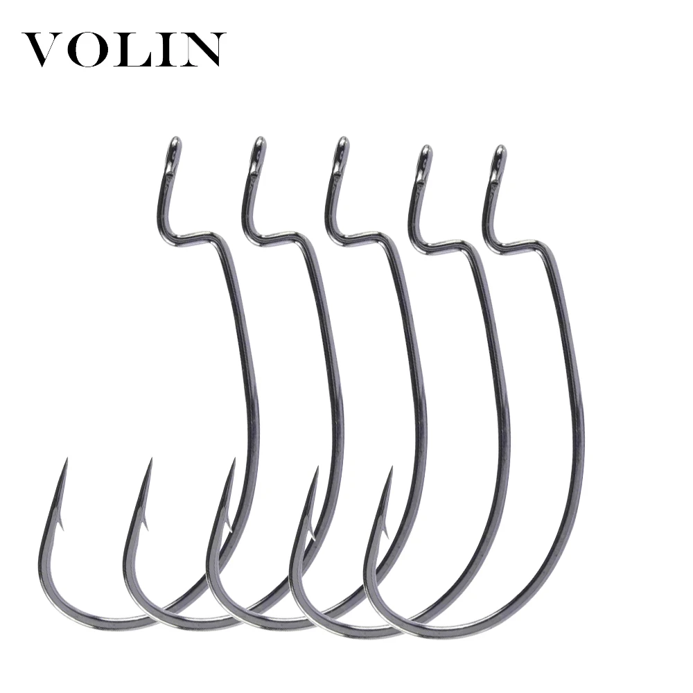 

VOLIN NEW 1 Bag Sharp Fishing Hook 1/0 3/0 4/0 5/0 Soft Worm Fishing Hook Soft Bait Worm Lead Hook Fishing Tackle Hooks