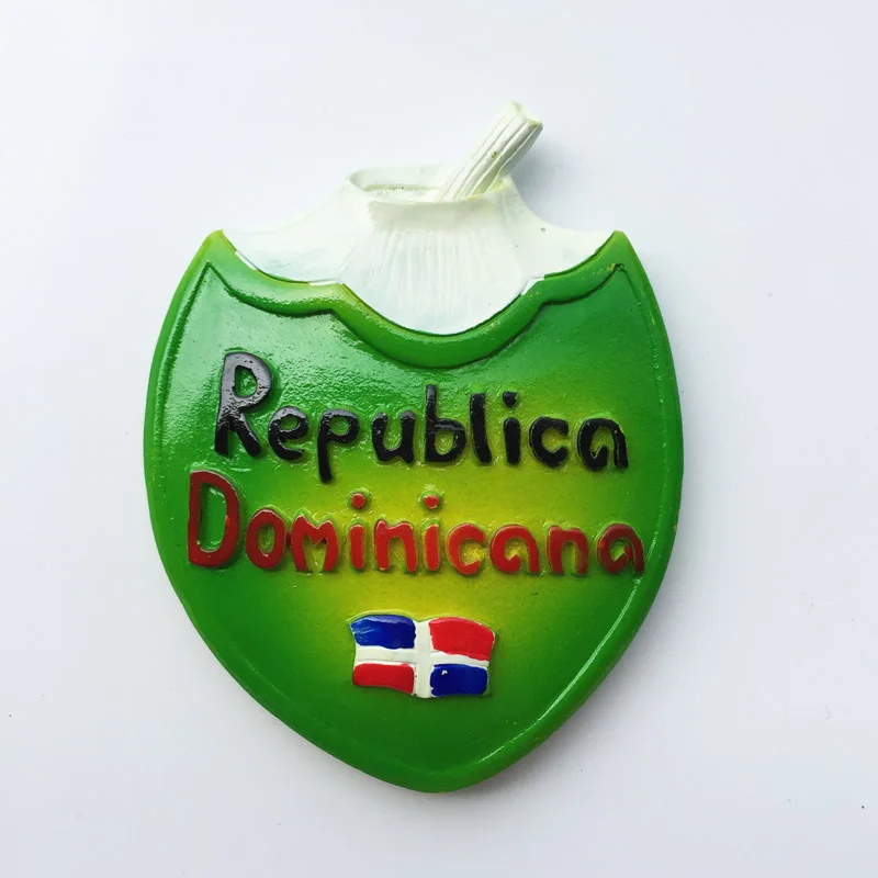 

QIQIPP Dominican Republic creative tourism Memorial Collection decorative crafts coconut milk magnetic refrigerator sticker