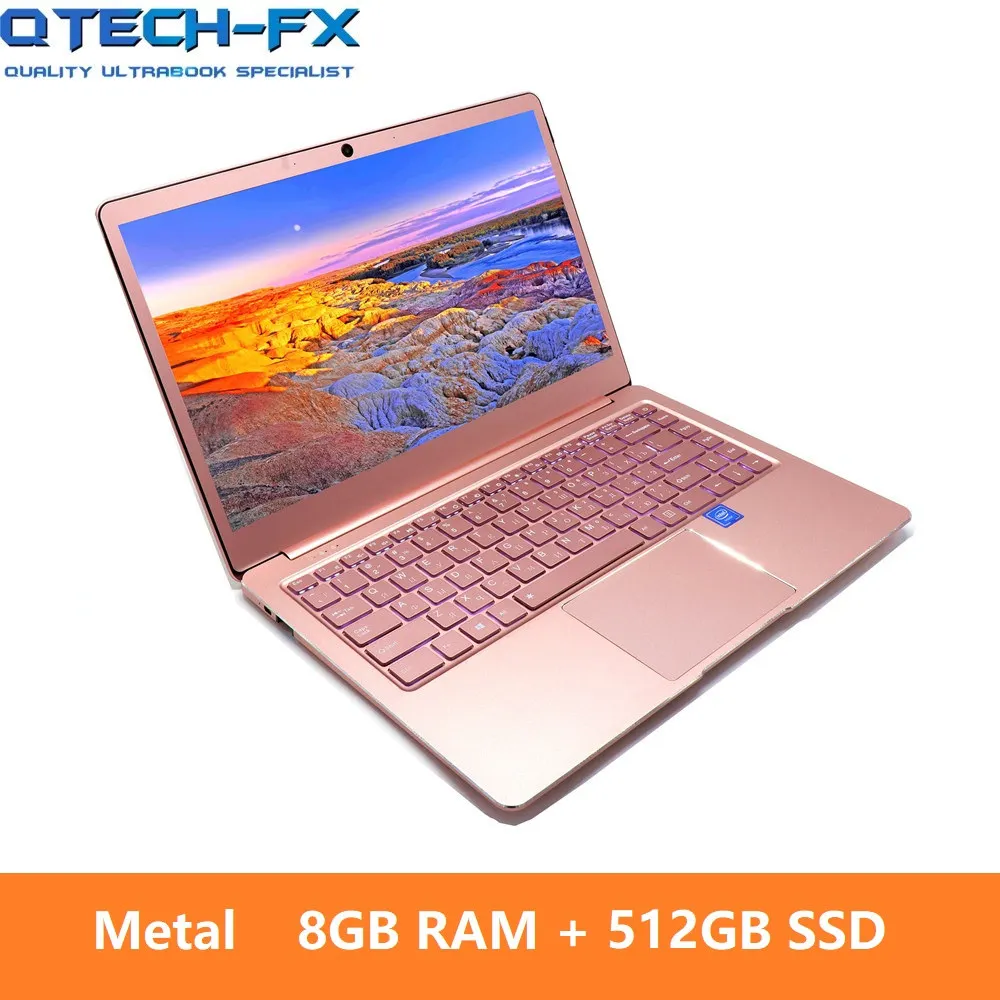 Металлический ультрабук SSD 512 ГБ 256 128G Оперативная память 8GB 1" FHD Процессор Intel Windows 10 офис на арабском и французском языках испанская Русская раскладка клавиатуры Клавиатура с подсветкой - Цвет: 8-512PK