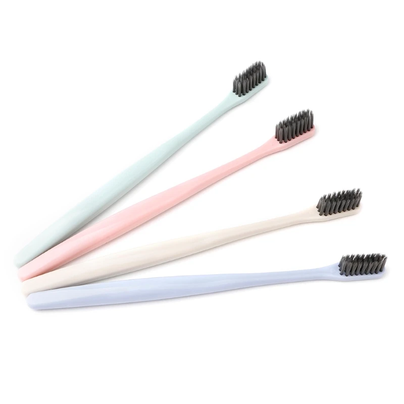 

4 Pcs/ Set Bamboo Charcoal Nano Ultra Soft Oral Hygiene Toothbrush Solid Color
